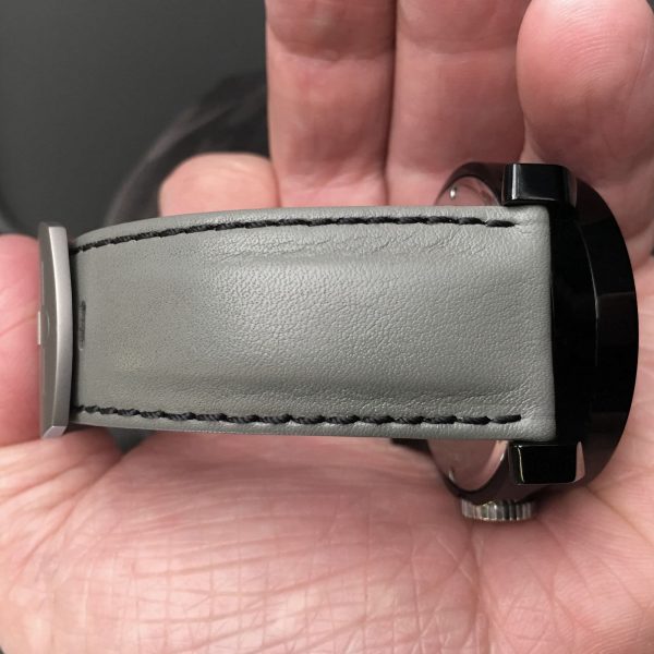Grey Leather strap on DLC watch